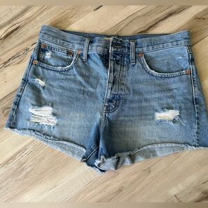 Madewell hi rise relaxed denim shorts